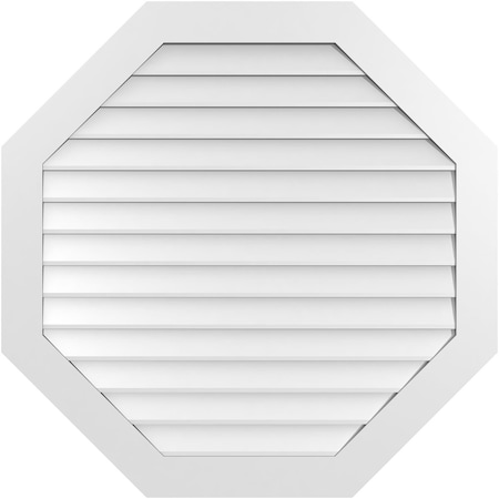 Ekena Millwork Octagonal Surface Mount PVC Gable Vent: Non-Functional, w/ 3-1/2"W x 1"P Standard Frame, 42"W x 42"H GVPOC42X4201SN